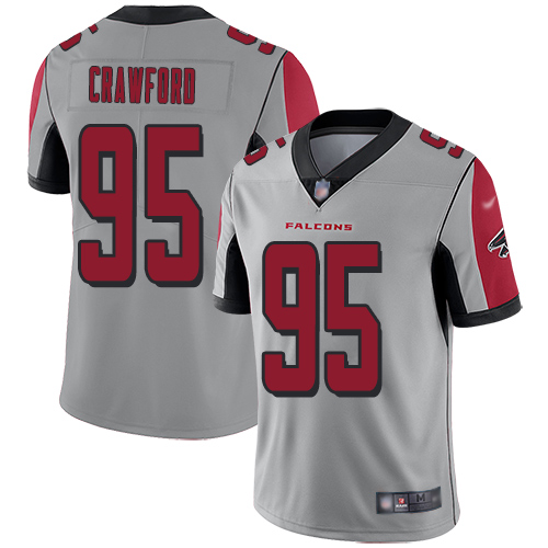 Atlanta Falcons Limited Silver Men Jack Crawford Jersey NFL Football #95 Inverted Legend